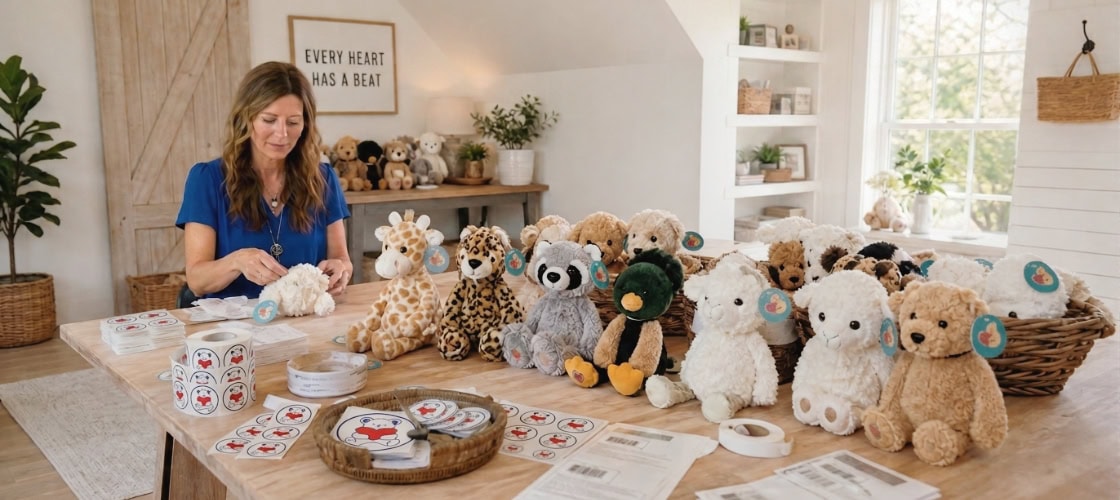 Nichole is working on a heartbeat bear delivery.